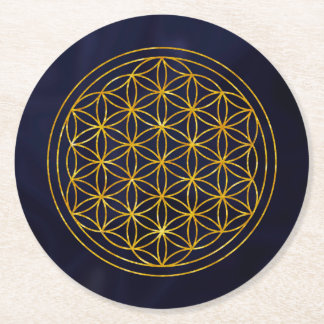 flower of life, sacred geometric,zen, chakra, round paper coaster