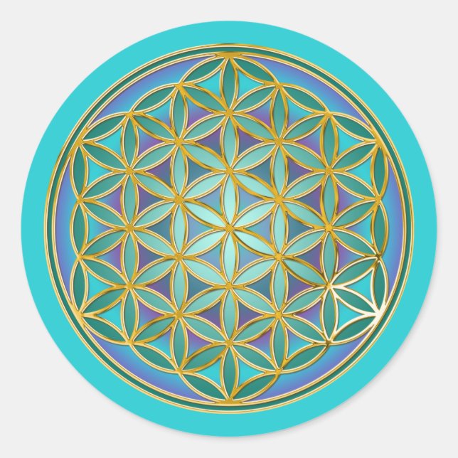 FLOWER OF LIFE - Sacred Geometrie Design 1 Classic Round Sticker (Front)