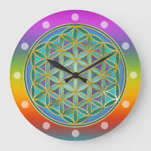 FLOWER OF LIFE - Sacred Geometrie Design 1 Large Clock