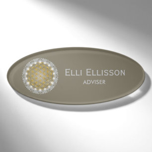 FLOWER OF LIFE - Sacred Geometrie Light 1 Name Tag
