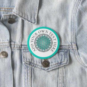 FLOWER OF LIFE - Sacred Geometrie Light 2 3 Inch Round Button
