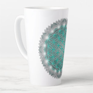 FLOWER OF LIFE - Sacred Geometrie Light 2 Latte Mug