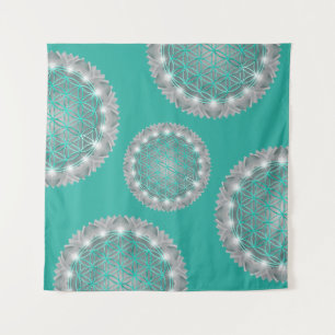 FLOWER OF LIFE - Sacred Geometrie Light 2 Tapestry