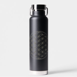 FLOWER OF LIFE - Sacred Geometrie Silver Style Water Bottle