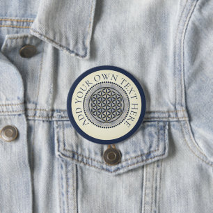 FLOWER OF LIFE - Sacred Geometrie Symbol Art 1 3 Inch Round Button