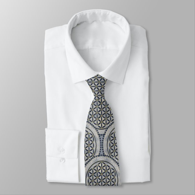 FLOWER OF LIFE - Sacred Geometrie Symbol Art 1 Tie (Tied)