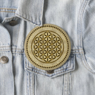 FLOWER OF LIFE - Sacred Geometrie Symbol Art 2 4 Inch Round Button