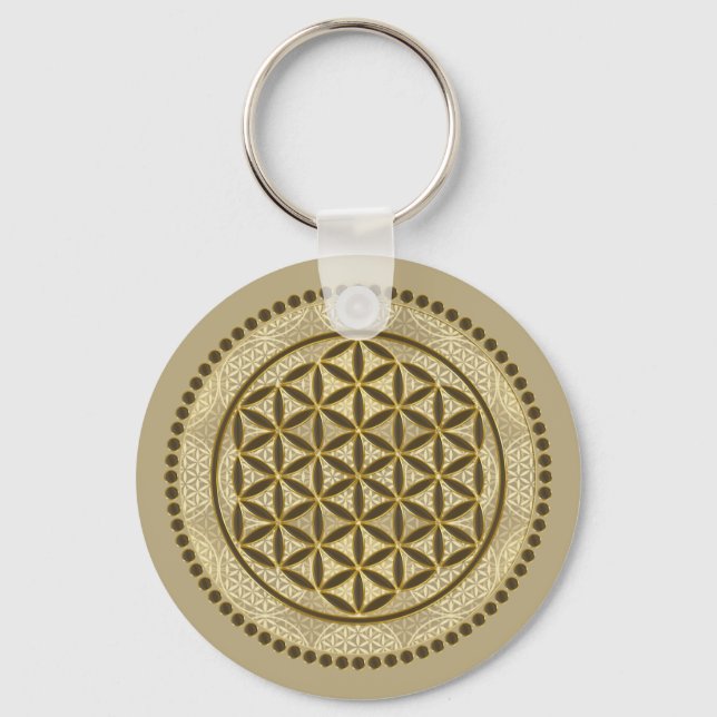 FLOWER OF LIFE - Sacred Geometrie Symbol Art 2 Keychain (Front)