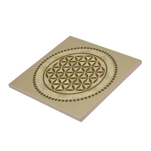 FLOWER OF LIFE - Sacred Geometrie Symbol Art 2 Tile (Side)
