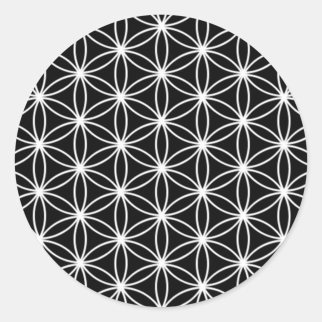 Flower Of Life Sacred Geometry Classic Round Sticker (Front)