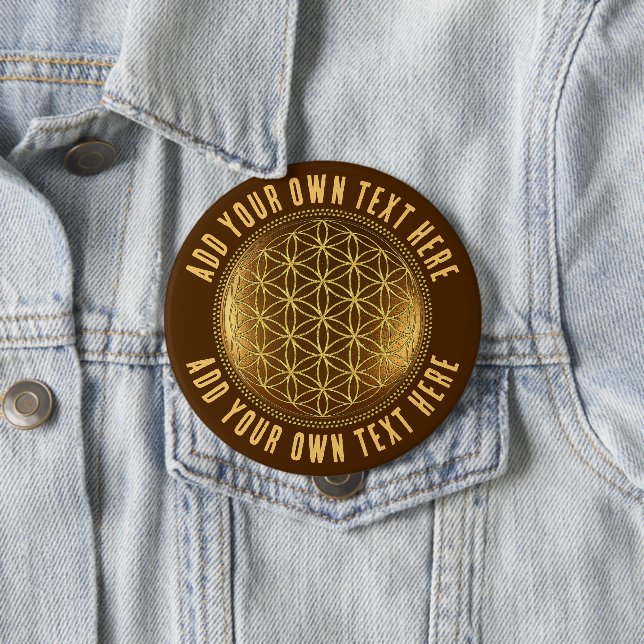 FLOWER OF LIFE - Sacred Geometry Medaillon 1 4 Inch Round Button (In Situ)