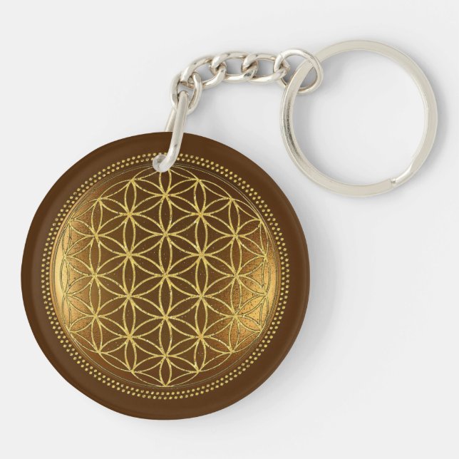 FLOWER OF LIFE - Sacred Geometry Medaillon 1 Keychain (Back)