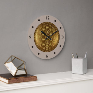 FLOWER OF LIFE - Sacred Geometry Medaillon 1 Large Clock