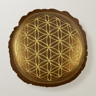 FLOWER OF LIFE - Sacred Geometry Medaillon 1 Round Pillow