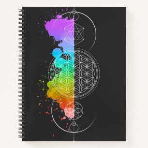 Flower of life - Sacred geometry - Moon - Notebook