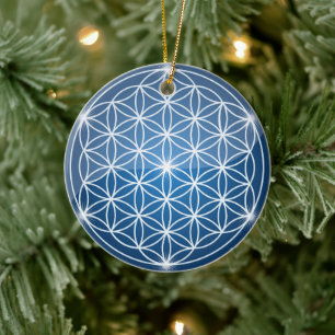 flower of life sacred geometry shapes seed of life ceramic ornament