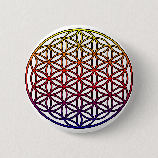 Flower of Life Sacred Geometry Symbol - 1 2 Inch Round Button (Front)