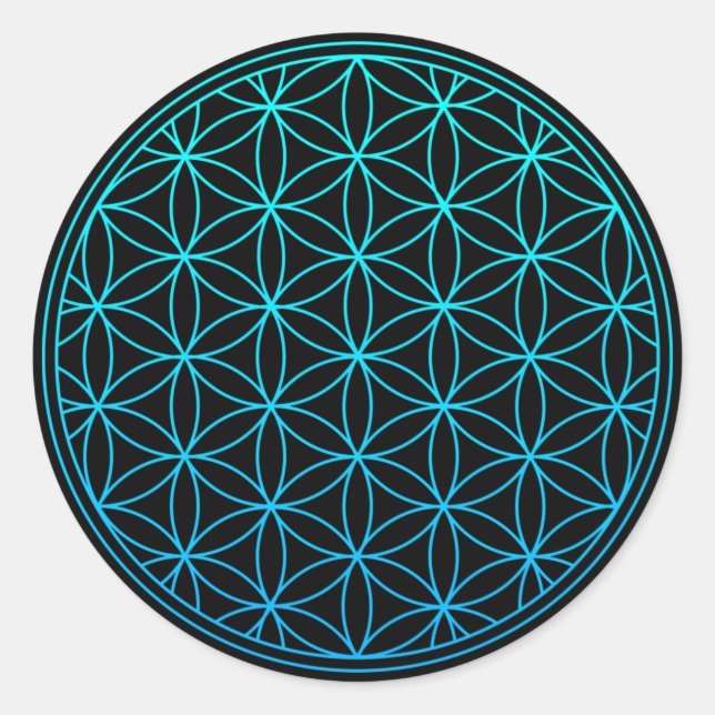 flower of life sacred geometry symbol ancient zen  classic round sticker (Front)