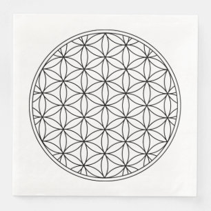 flower of life sacred geometry symbol ancient zen napkin