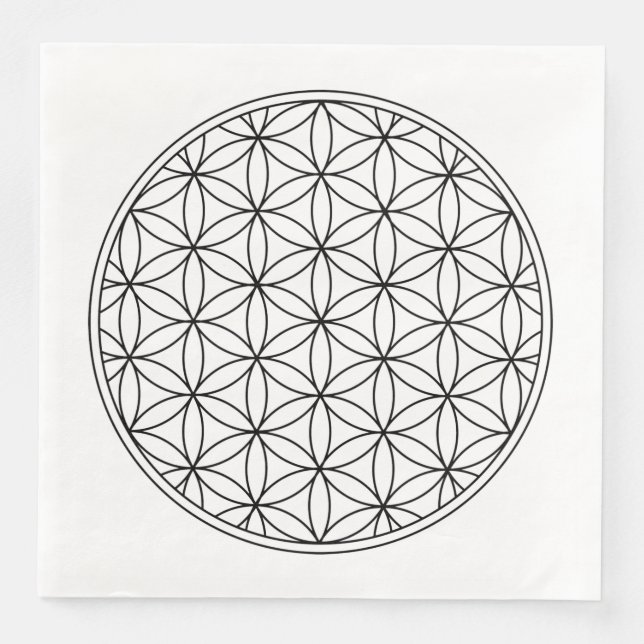 flower of life sacred geometry symbol ancient zen  napkin (Front)