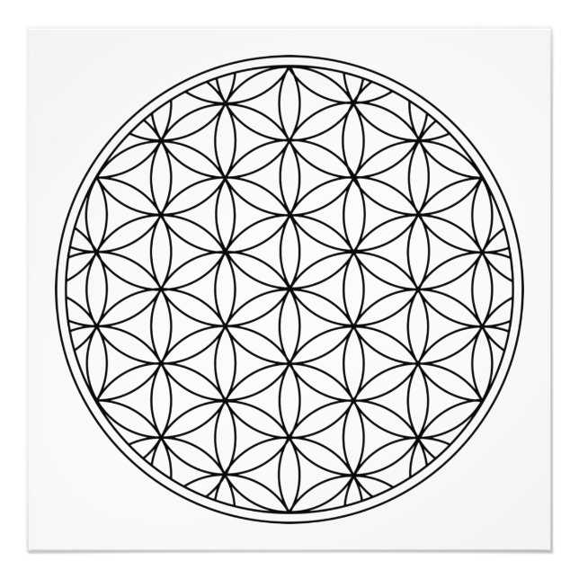 flower of life sacred geometry symbol ancient zen  photo print (Front)