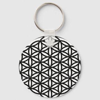 Flower of Life Sacred Geometry Symbol (black) Keychain