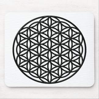 Flower of Life Sacred Geometry Symbol (black) Mouse Pad