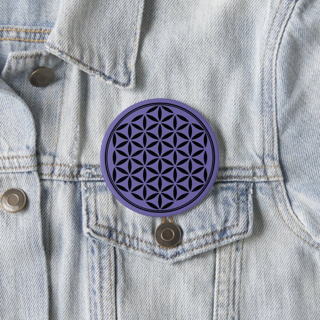 FLOWER OF LIFE - Sacred Geometry Symbol full 1 3 Inch Round Button (In Situ)