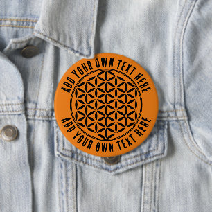 FLOWER OF LIFE - Sacred Geometry Symbol full 1 4 Inch Round Button