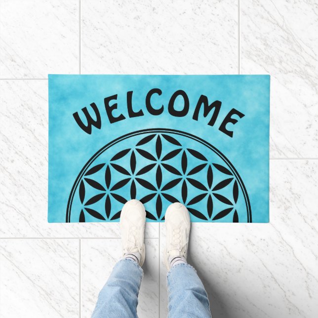 FLOWER OF LIFE - Sacred Geometry Symbol full 1 Doormat (Indoor)