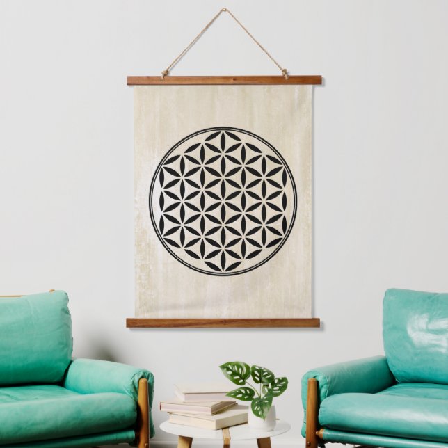 FLOWER OF LIFE - Sacred Geometry Symbol full 1 Hanging Tapestry (Living Room)