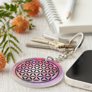FLOWER OF LIFE - Sacred Geometry Symbol full 1 Keychain