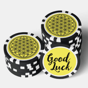 FLOWER OF LIFE - Sacred Geometry Symbol full 1 Poker Chips