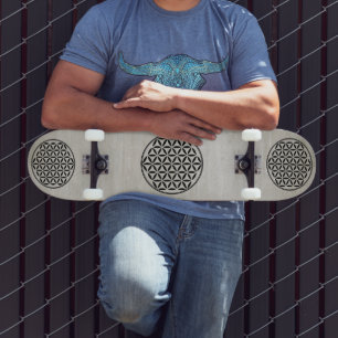 FLOWER OF LIFE - Sacred Geometry Symbol full 1 Skateboard
