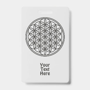 FLOWER OF LIFE - Sacred Geometry Symbol outline 1 Badge