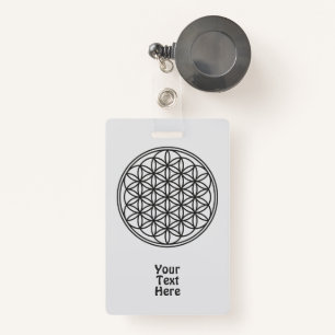 FLOWER OF LIFE - Sacred Geometry Symbol outline 1 Badge