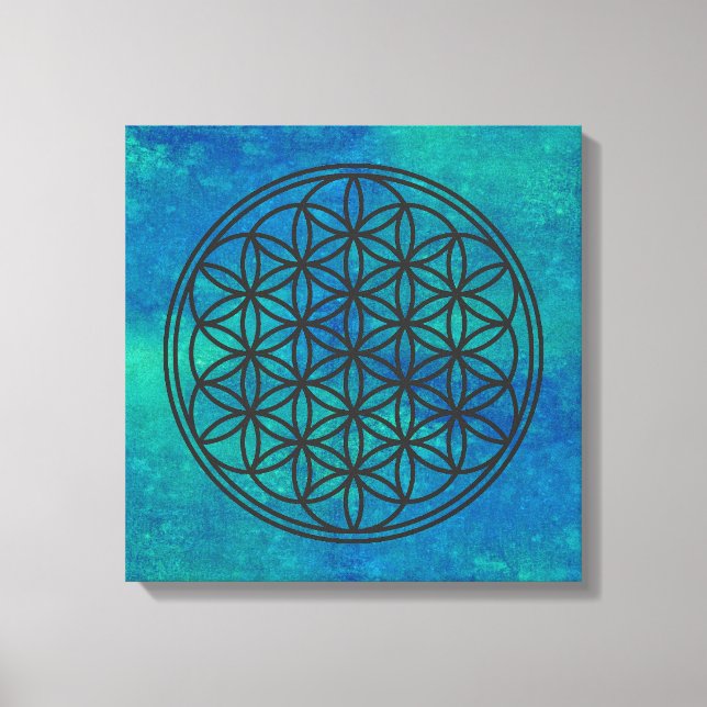 FLOWER OF LIFE - Sacred Geometry Symbol outline 1 Canvas Print (Front)