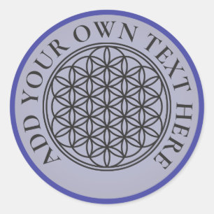 FLOWER OF LIFE - Sacred Geometry Symbol outline 1 Classic Round Sticker