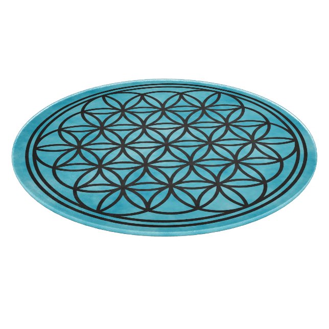FLOWER OF LIFE - Sacred Geometry Symbol outline 1 Cutting Board (Corner)