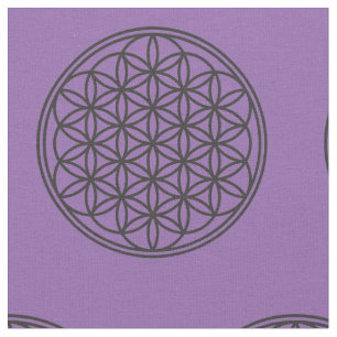 FLOWER OF LIFE - Sacred Geometry Symbol outline 1 Fabric