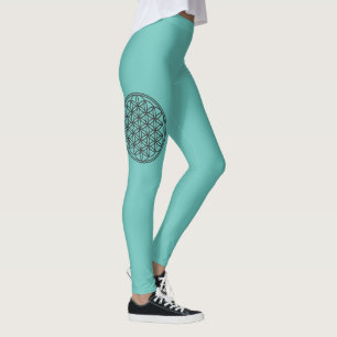 FLOWER OF LIFE - Sacred Geometry Symbol outline 1 Leggings