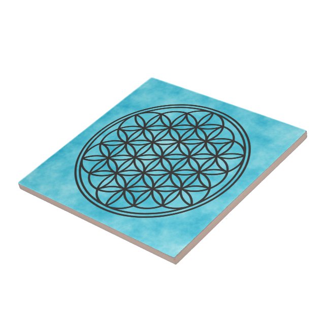 FLOWER OF LIFE - Sacred Geometry Symbol outline 1 Tile (Side)
