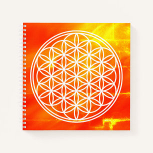 FLOWER OF LIFE - Sacred Geometry Symbol outline 2 Notebook