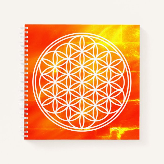 FLOWER OF LIFE - Sacred Geometry Symbol outline 2 Notebook (Front)