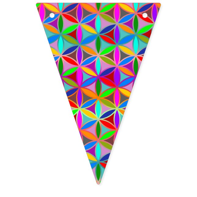 Flower of Life - seamless pattern - gradient colou Bunting Flags (First Flag)