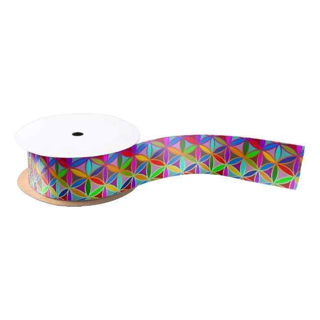 Flower of Life - seamless pattern - gradient colou Satin Ribbon (Spool)