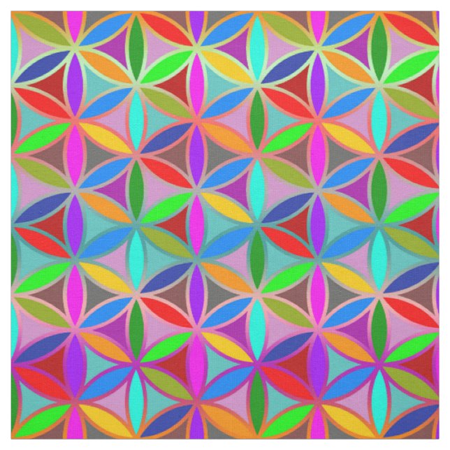 Flower of Life - seamless pattern - gradient Fabric (Swatch)