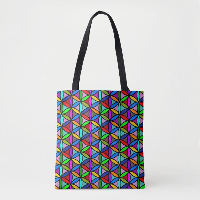 Flower of Life - seamless pattern - multi coloured Tote Bag (Front)
