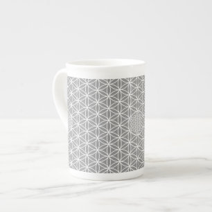 Flower of Life - seamless plain white + your backg Bone China Mug