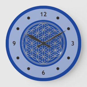 FLOWER OF LIFE - silver - clock face Numbers